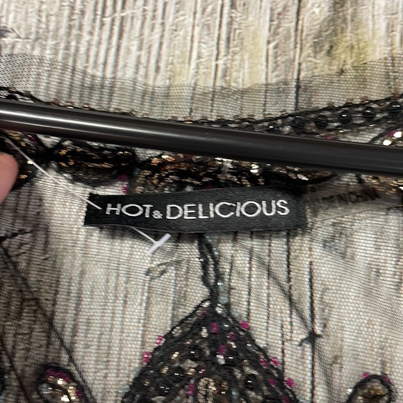 Hot & Delicious Black & gold Mesh Tank - Picture 2 of 6